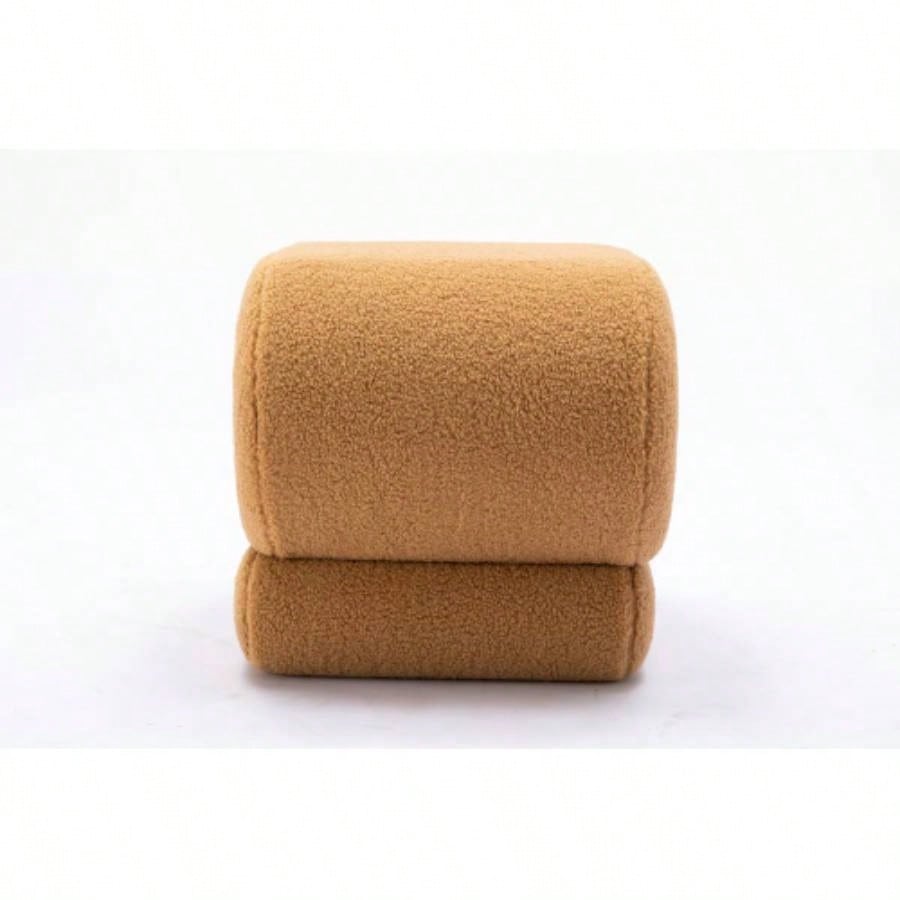S - shape Teddy Fabric Ottoman Makeup Stool Footstool, Coffee