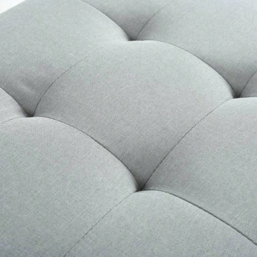 Ottoman storage, recessed support hinge top easy to open, rivet trim around, bedroom, entrance, living room, linen