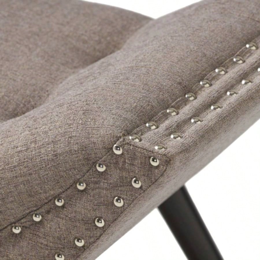 Modern Button Tufted Sitting, Accent Fabric Upholstered Ottoman Bedroom or Living Room