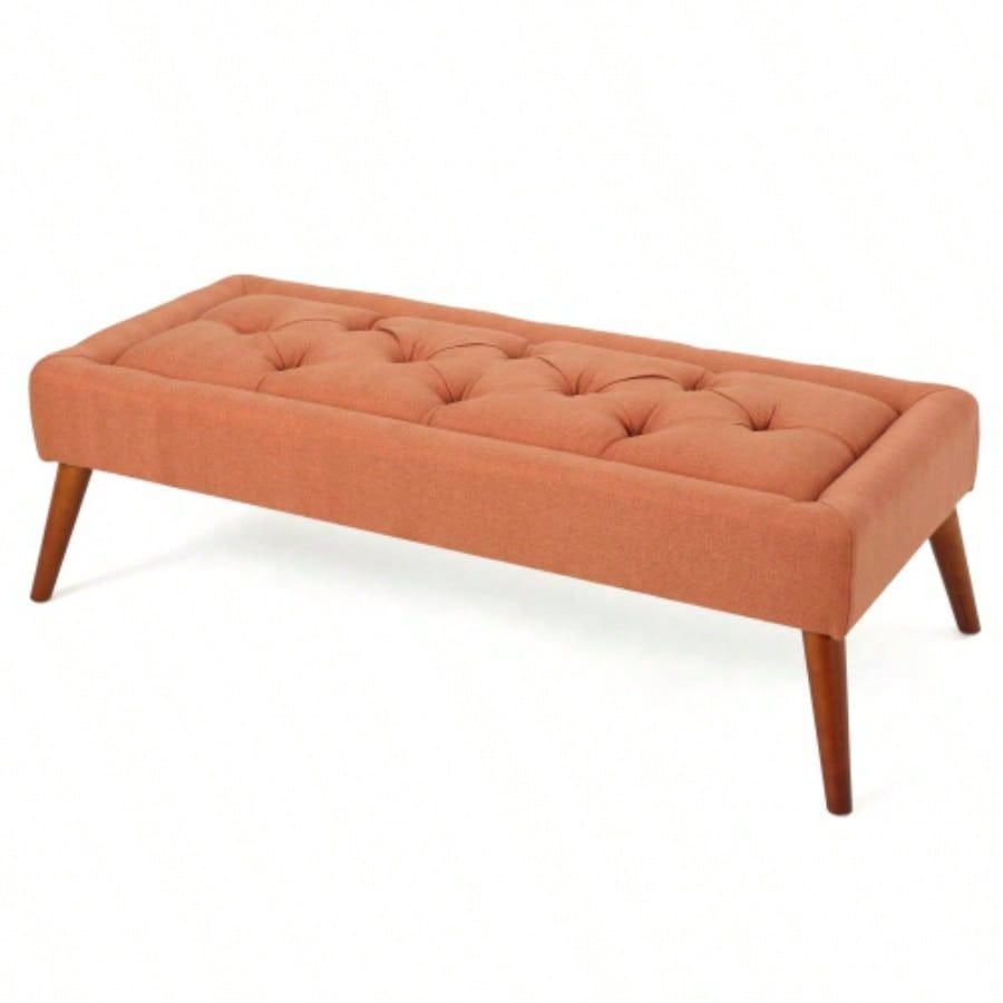 Ottoman Upholstered Bedroom End of Bed, Button - Tufted Footstool Entryway Living Room Dining Room