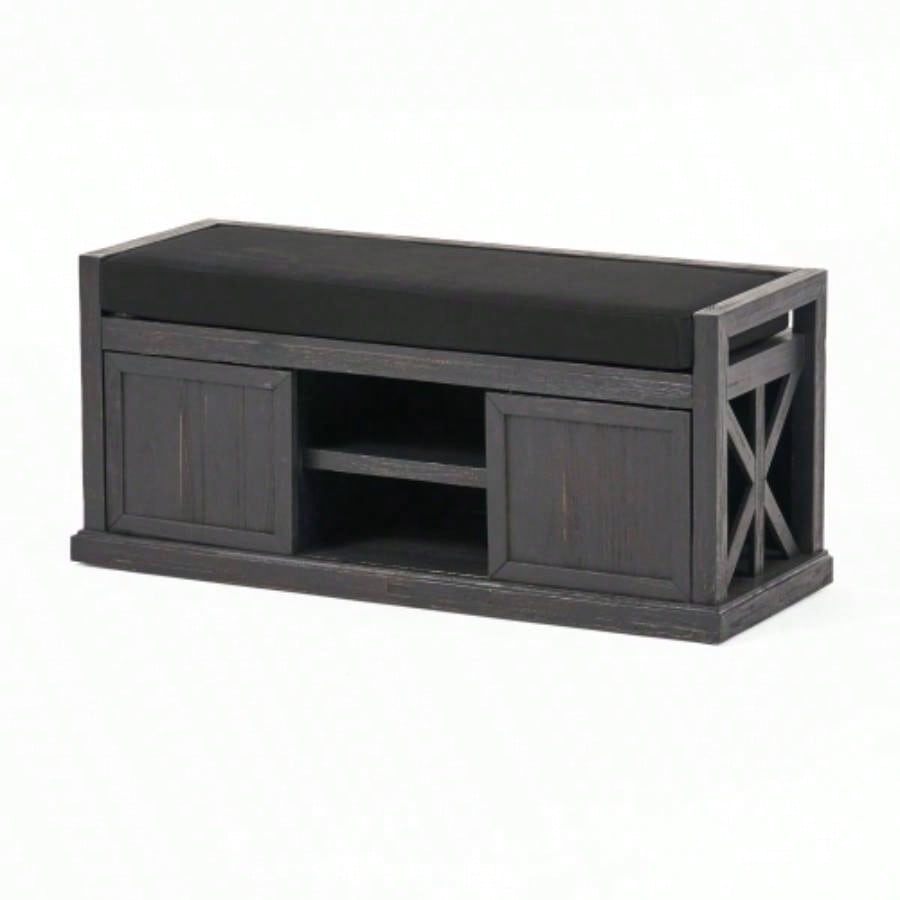 Storage with Acacia wood, Shoe with Padded Cushion, Entryway with 2 Doors Entryway, Living Room, Bedroom