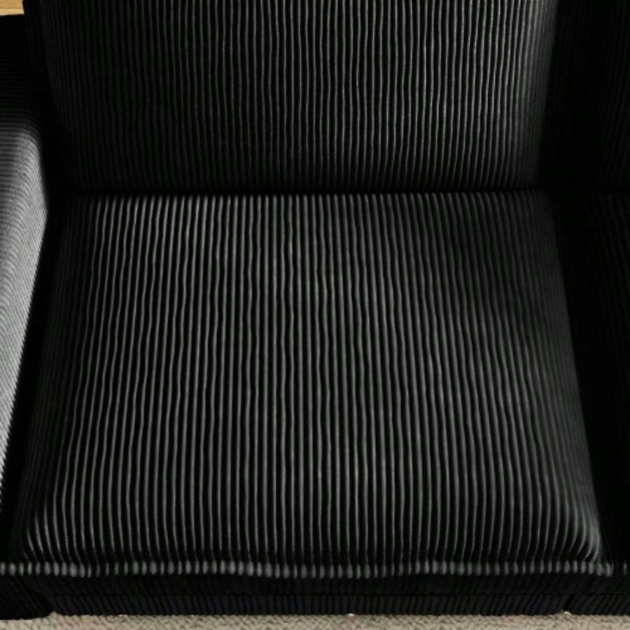 Modular Sectional Sofa, Deep Couch Living Room, Modern L - Shaped Sofa Living Room Bedroom Apartment, BLACK