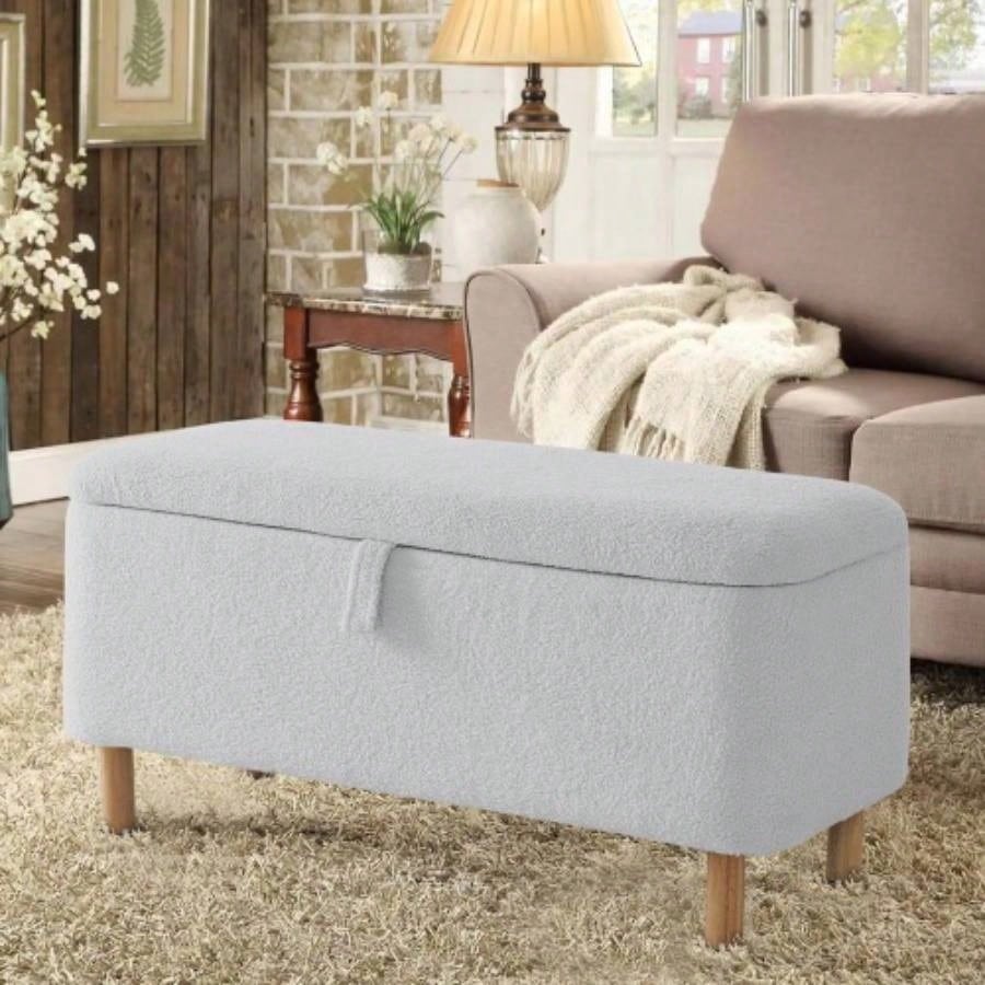 Basics Upholstered Storage Ottoman and Entryway