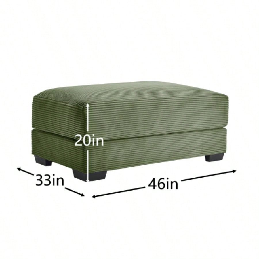 28 Ottoman Corduroy - Green