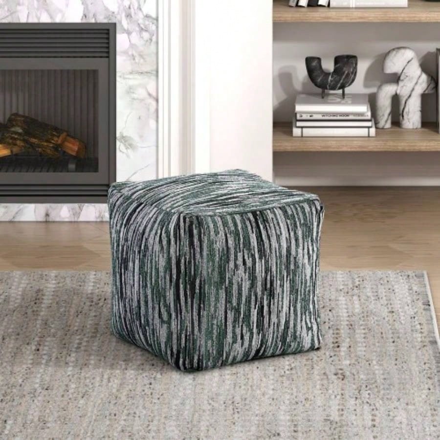 Square Pouf Plush Corduroy Fabric Upholstery Modern Ottoman, Footstool, Non - Slip Floor Pouf, Bean Bag Chair, 1pc Sitting Pouf