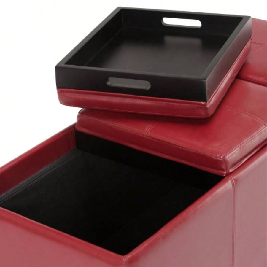 Avalon - Storage Ottoman - Red