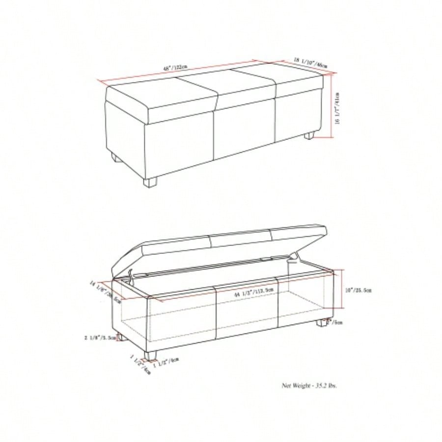 Avalon - Storage Ottoman - Tanners Brown