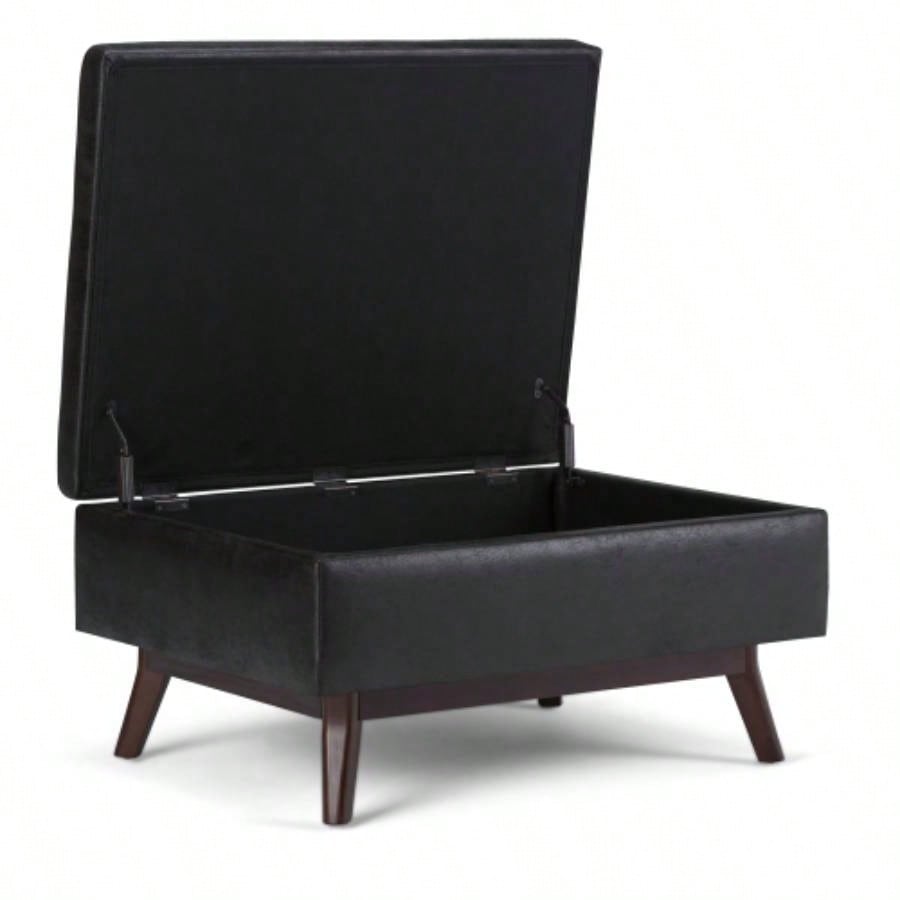 Owen - Coffee Table Storage Ottoman - Distressed Black