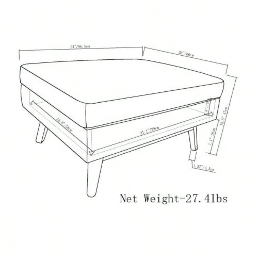 Owen - Coffee Table Storage Ottoman - Distressed Chestnut Brown