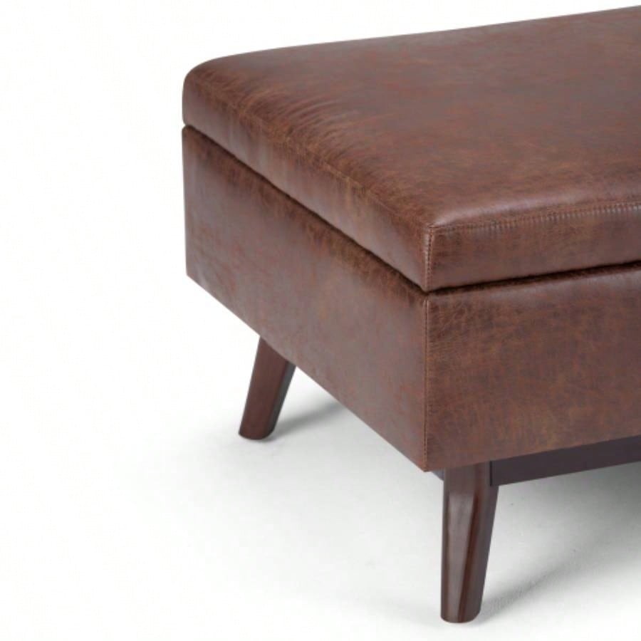 Owen - Coffee Table Storage Ottoman - Distressed Brown