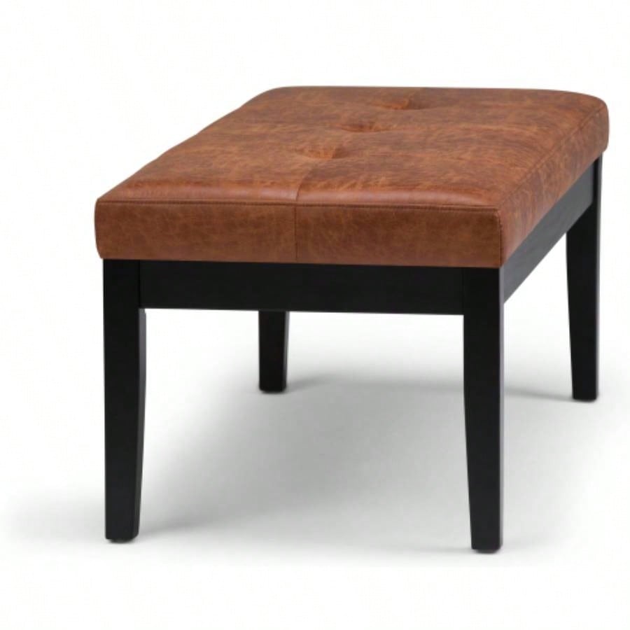 Lacey - Tufted Ottoman - Distressed Brown