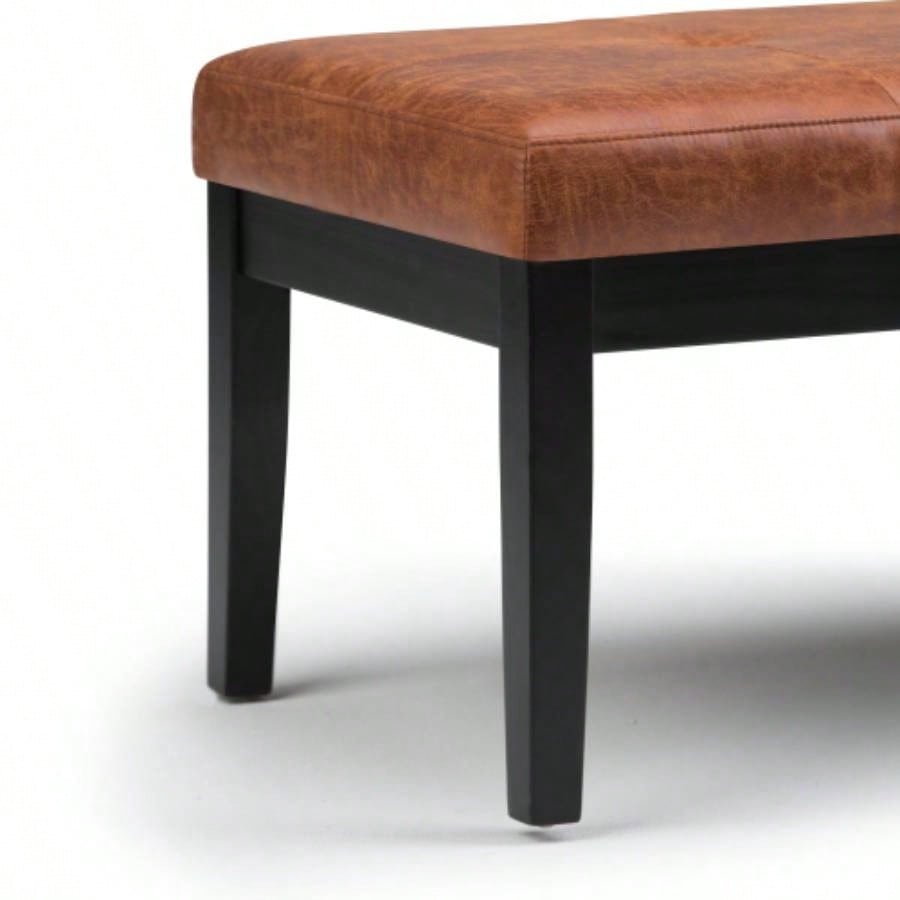 Lacey - Tufted Ottoman - Distressed Brown