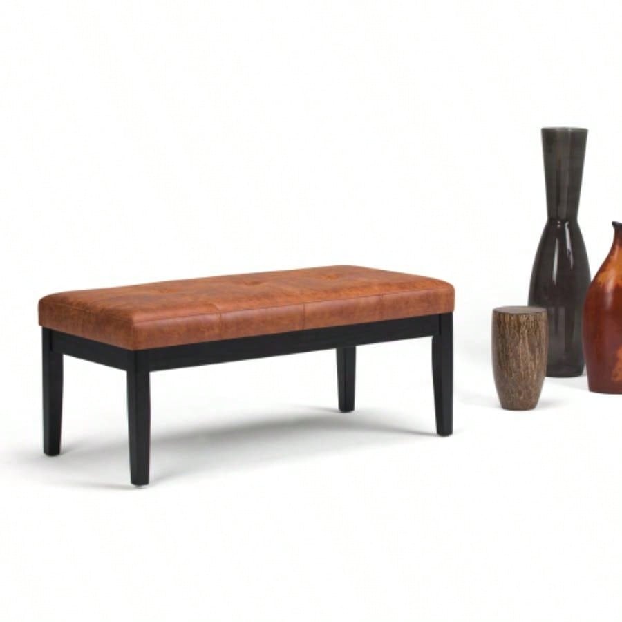 Lacey - Tufted Ottoman - Distressed Brown