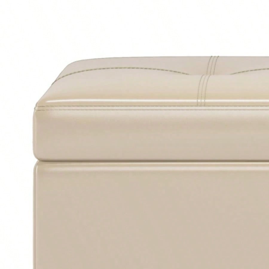 - Storage Ottoman with Tray - Satin
