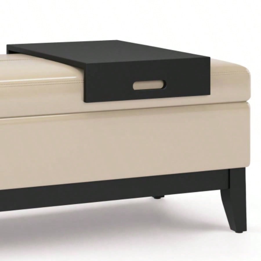 - Storage Ottoman with Tray - Satin