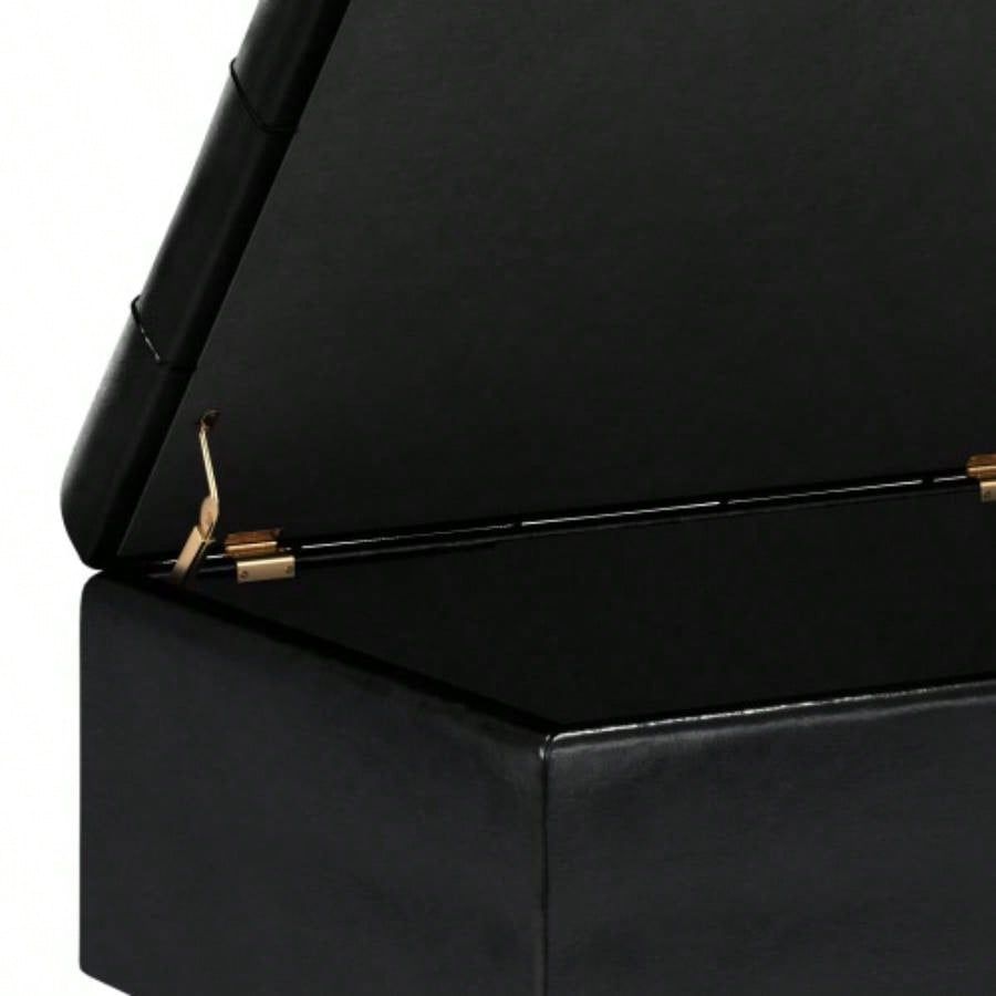 Harrison - Small Coffee Table Storage Ottoman - Midnight Black