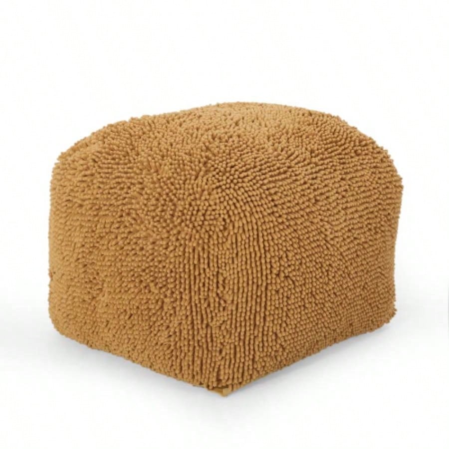 Lavender Microfiber Square Pouf - Small Footprint Storage