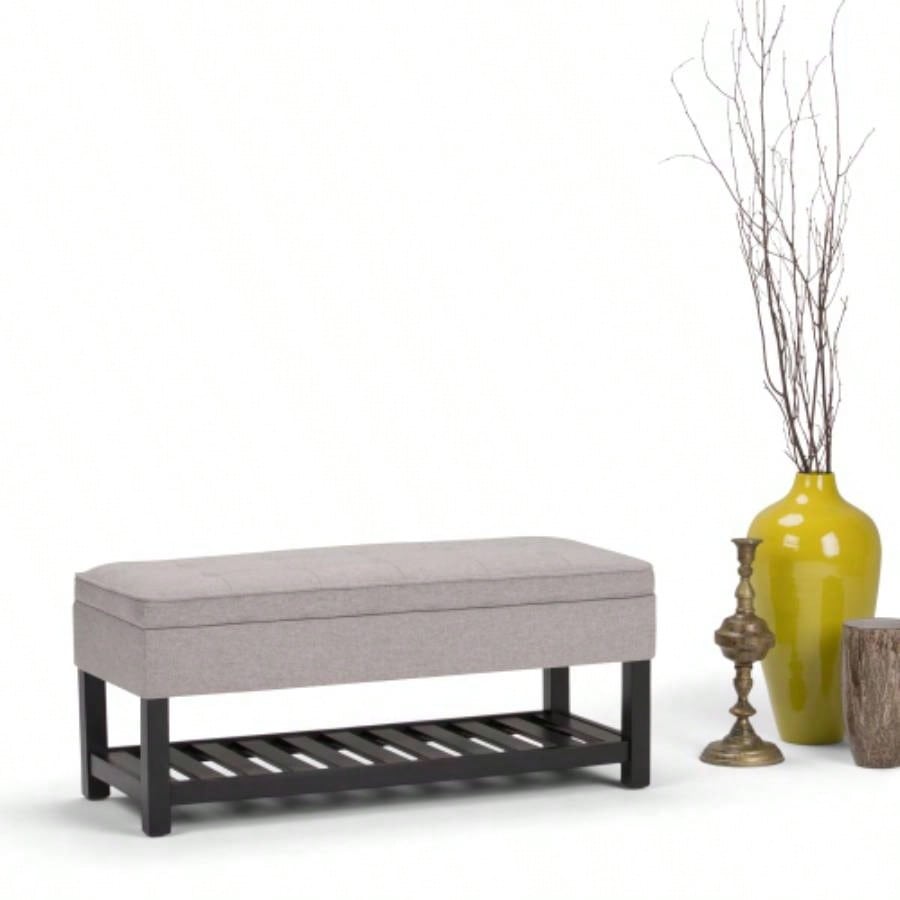 Cosmopolitan - Storage Ottoman with Open Bottom - Cloud