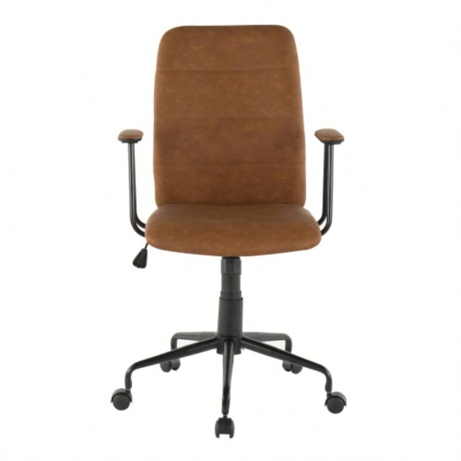 Fredrick Contemporary Office Chair in Brown Faux Leather by Lumisource