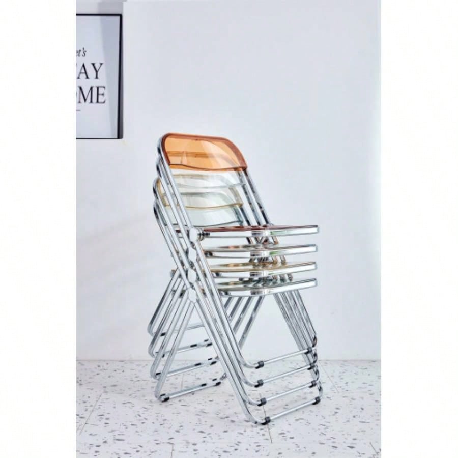 YELLOW Transparent Folding Chair Chair Pc Plastic Living Room