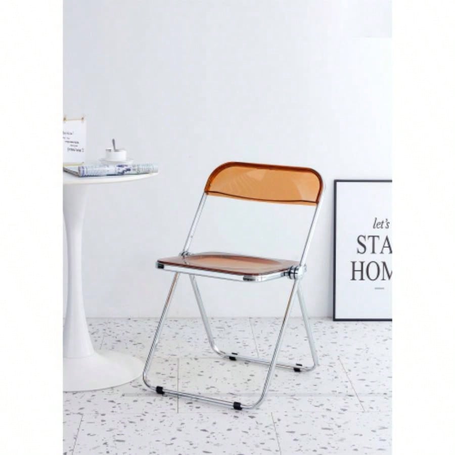YELLOW Transparent Folding Chair Chair Pc Plastic Living Room