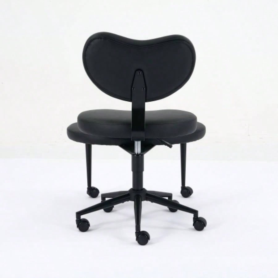 Meditation Chair Plus, Legged Chair with Wheels, ADHD Chair, Criss Desk Chair with Lumbar Support and Adjustable Stool, Flexible Design Fidgety Sitters, Black PU