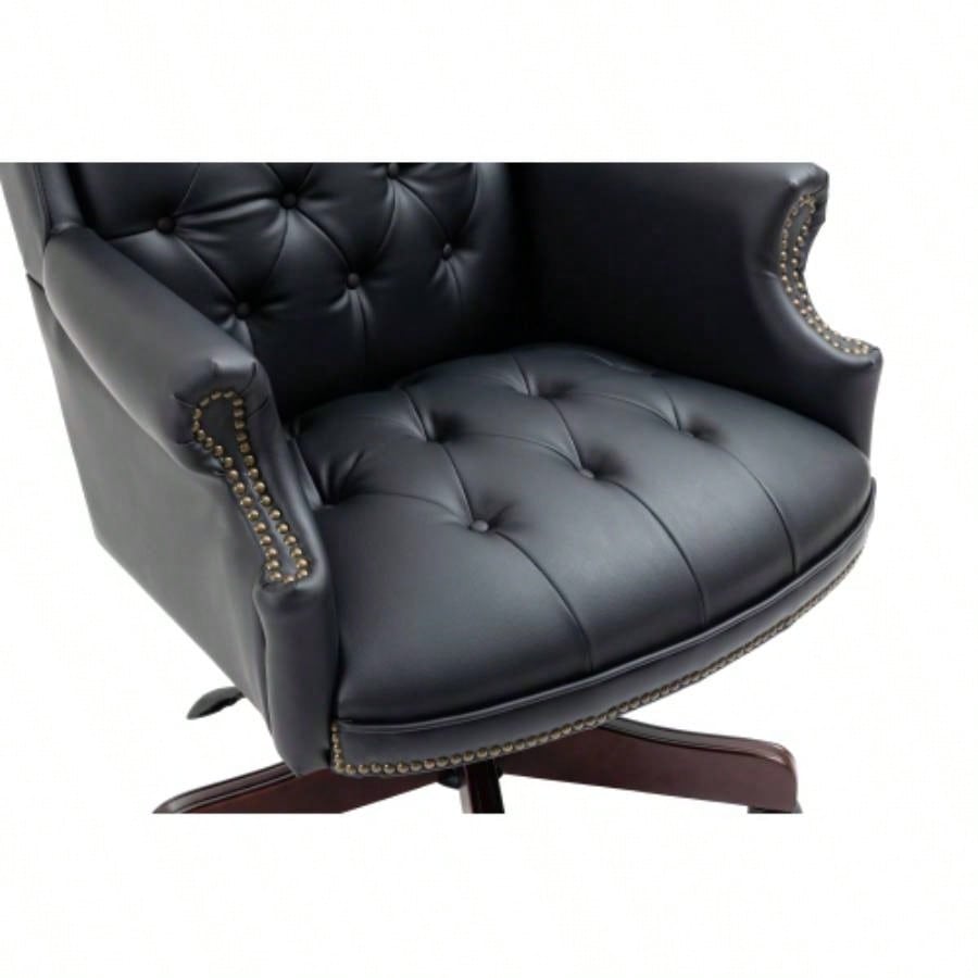 Executive Office Chair - High Back Reclining Comfortable Desk Chair - Ergonomic Design - Thick Padded and Backrest - PU Leather Desk Chair with Smooth Glide Caster Wheels, 1 Pack Black