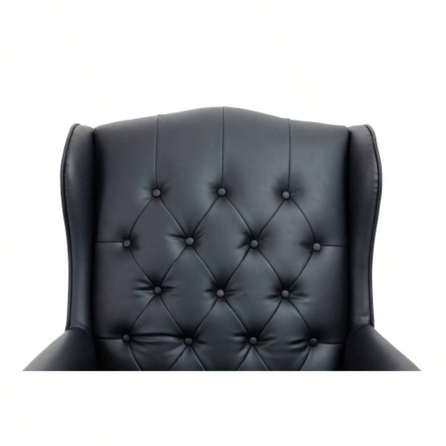 Executive Office Chair - High Back Reclining Comfortable Desk Chair - Ergonomic Design - Thick Padded and Backrest - PU Leather Desk Chair with Smooth Glide Caster Wheels, 1 Pack Black