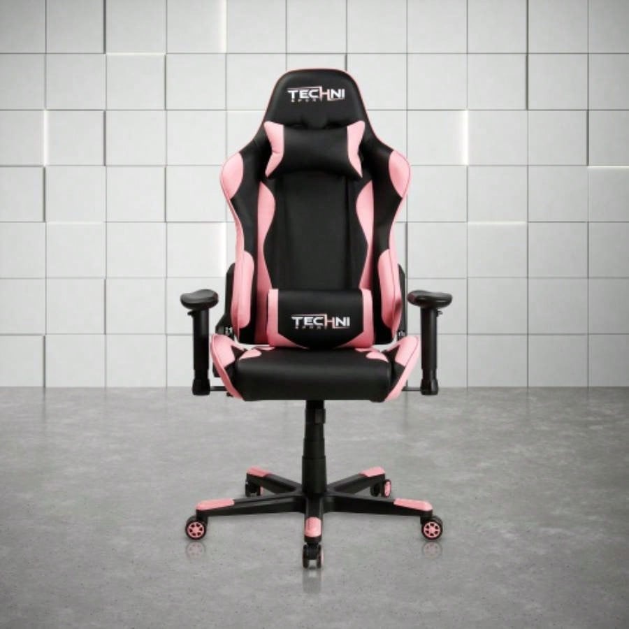 Techni Sport TS - 4300 Ergonomic High Back Racer Style PC Gaming Chair, Pink