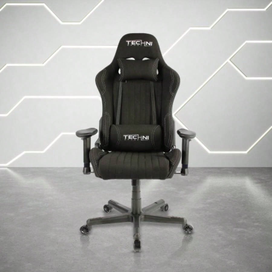 Techni Sport TS - F44 Fabric Ergonomic High Back Racer Style PC Gaming Chair, Black