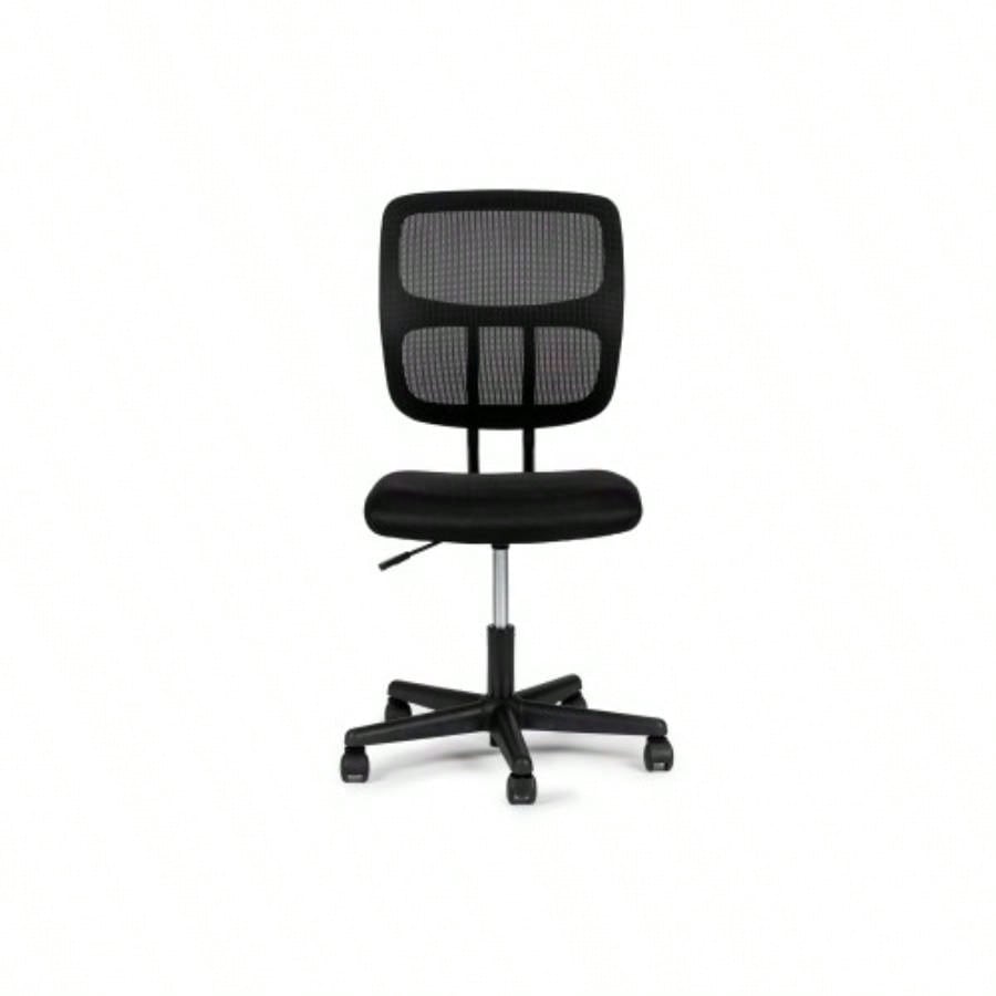 Elegant Design 1pc Office Chair Black Mesh Desk Chairs wheels Breathable Material Seats