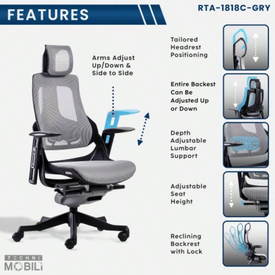Techni Mobili Ergonomic Executive Chair,