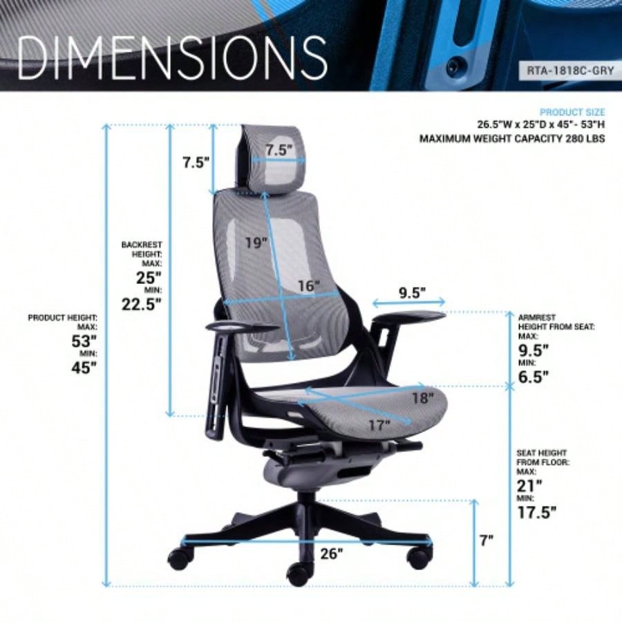 Techni Mobili Ergonomic Executive Chair,