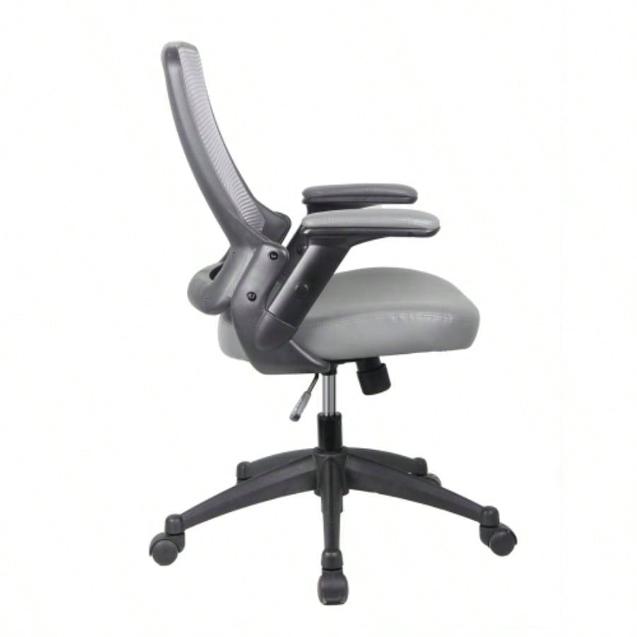 Techni Mobili Mid - Back Mesh Task Office Chair with Height Adjustable Arms,