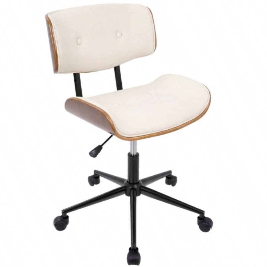 Lombardi Mid - Modern Adjustable Office Chair with Swivel in Walnut and by LumiSource