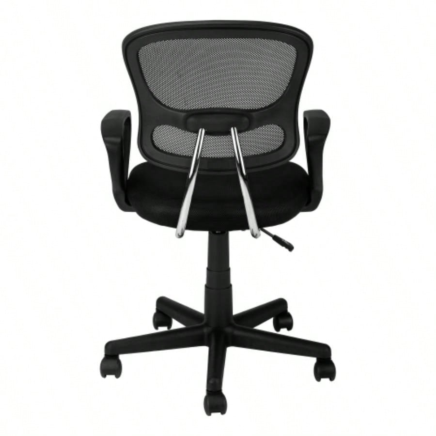 Office Chair, Adjustable Height, Swivel, Ergonomic, Armrests, Computer Desk, Work, Juvenile, Black Mesh, Black Metal, Contemporary, Modern