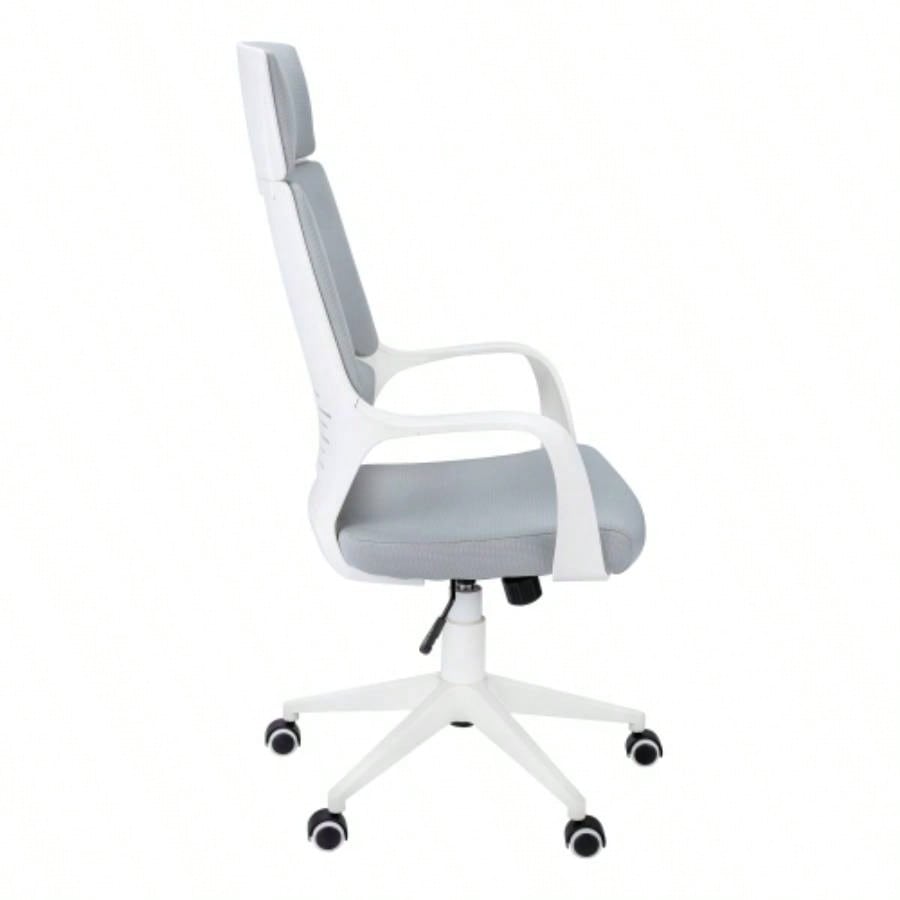 Office Chair, Adjustable Height, Swivel, Ergonomic, Armrests, Computer Desk, Work, Mesh, White Metal, Contemporary, Modern