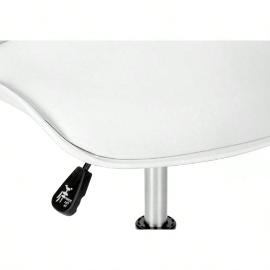 Office Chair, Adjustable Height, Swivel, Ergonomic, Computer Desk, Work, Juvenile, White Leather Look, White Metal, Contemporary, Modern