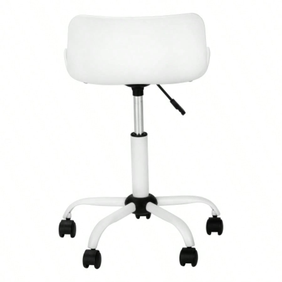 Office Chair, Adjustable Height, Swivel, Ergonomic, Computer Desk, Work, Juvenile, White Leather Look, White Metal, Contemporary, Modern