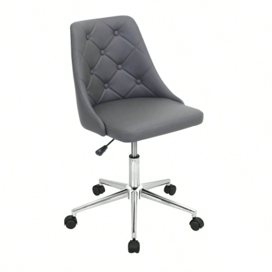 Marche Contemporary Adjustable Office Chair with Swivel in Faux Leather by LumiSource