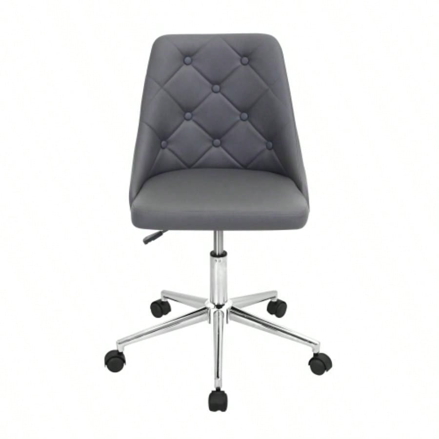 Marche Contemporary Adjustable Office Chair with Swivel in Faux Leather by LumiSource