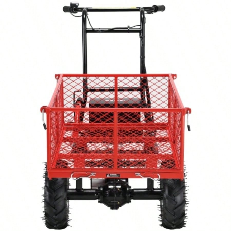 Wheelbarrow Utility Cart Powered Cart 48V28Ah 500W Capacity 500lbs 230kg Material Hauler 1000lbs Towing