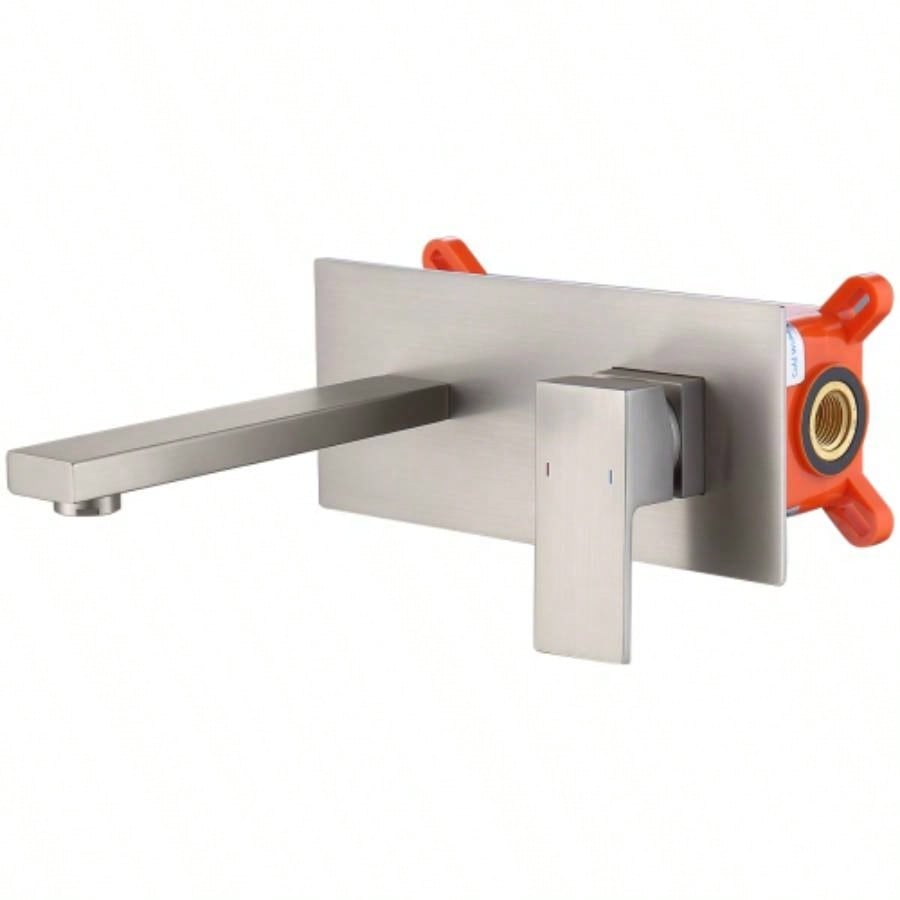 Matte Black Wall Mount Bathroom Faucet - 2 Hole Rough-in