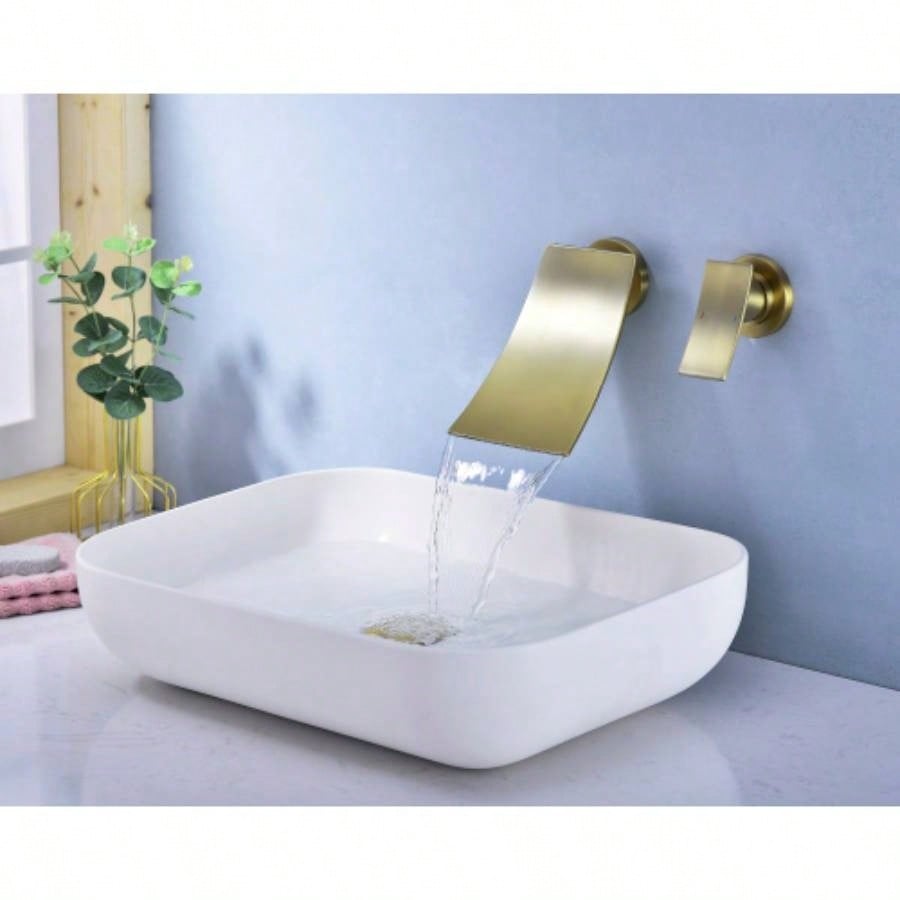 Wall Mount Bathroom Faucet - Chrome Finish