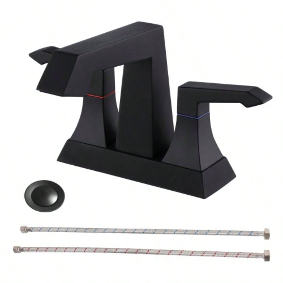 Brushed Nickel Bathroom Faucet with Drain Kit