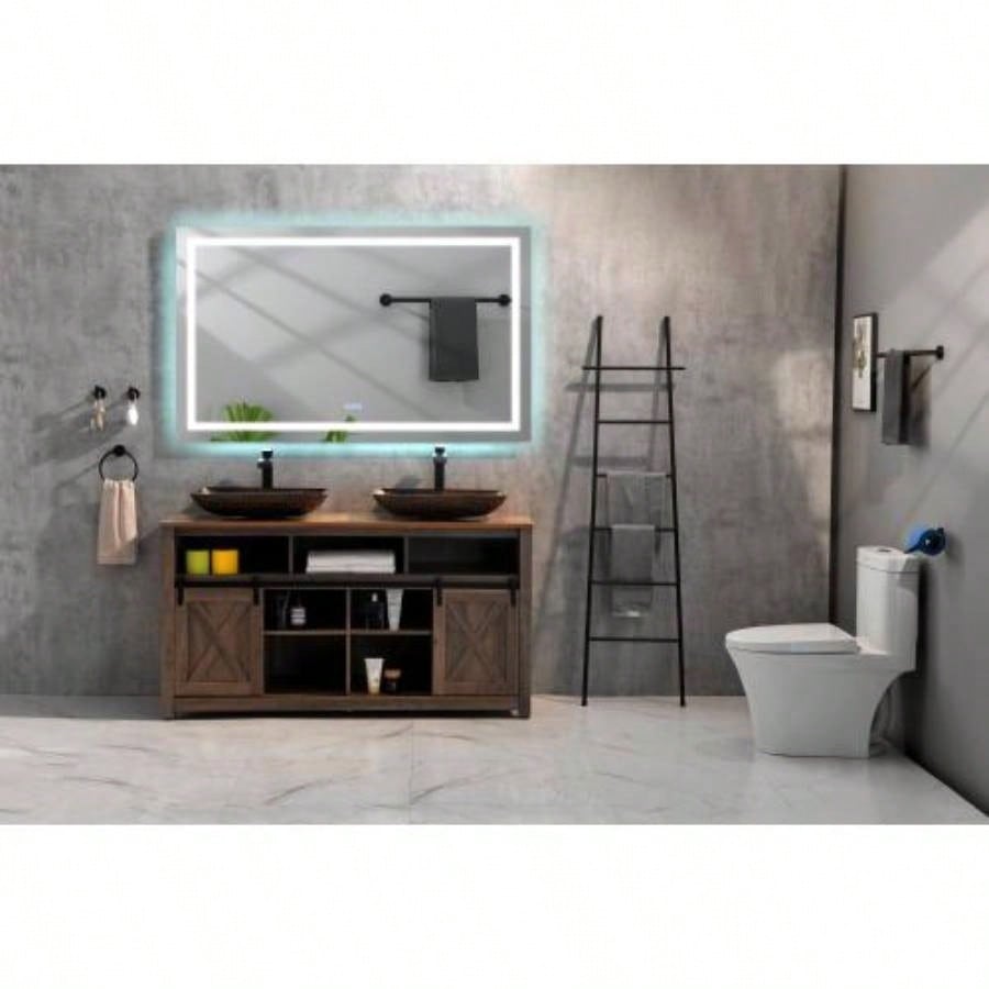 22 L - 14 - 4 H Handmade Glass Rectangle Vessel Bathroom Sink in Brown and Gold with Faucet and - Up Drain in Matte Black