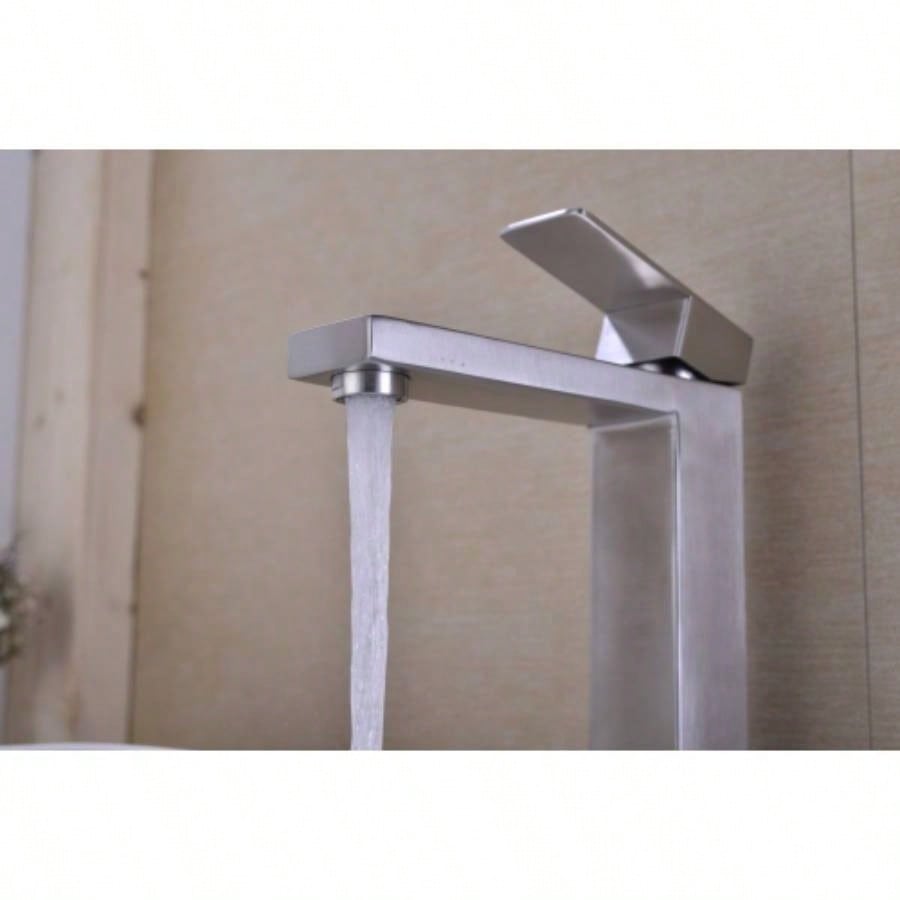 Single Handle Sink Brushed Nickel Vanity Bathroom Faucet, Basin Mixer Tap