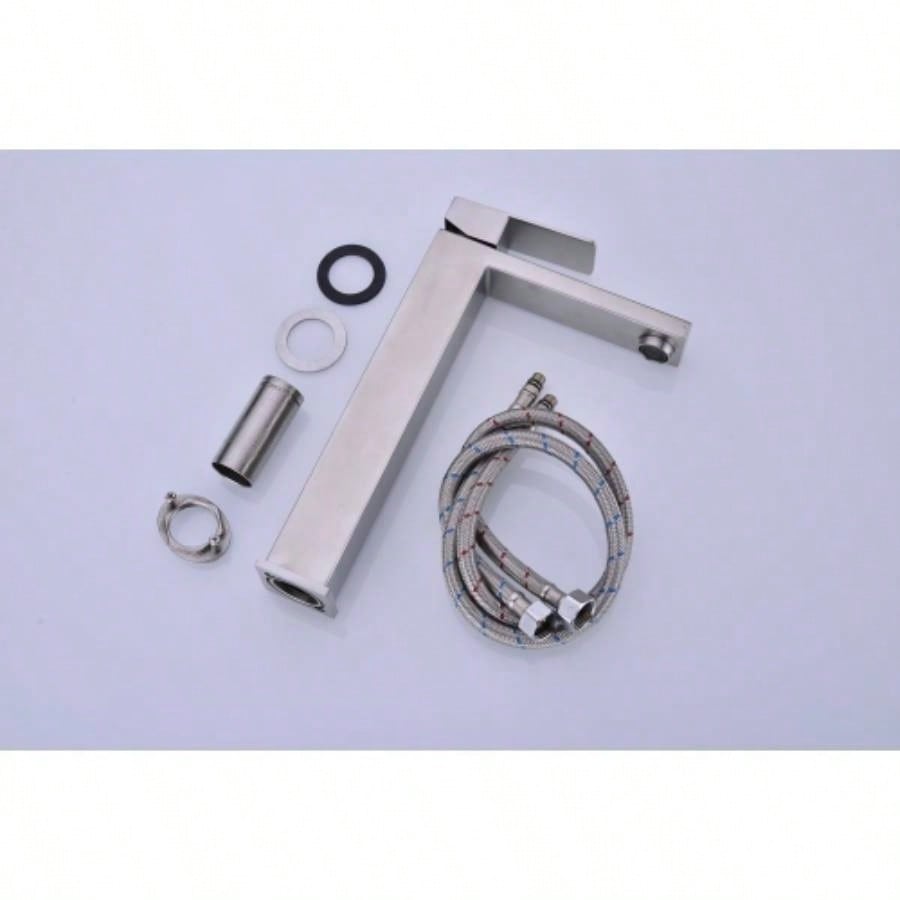 Single Handle Sink Brushed Nickel Vanity Bathroom Faucet, Basin Mixer Tap