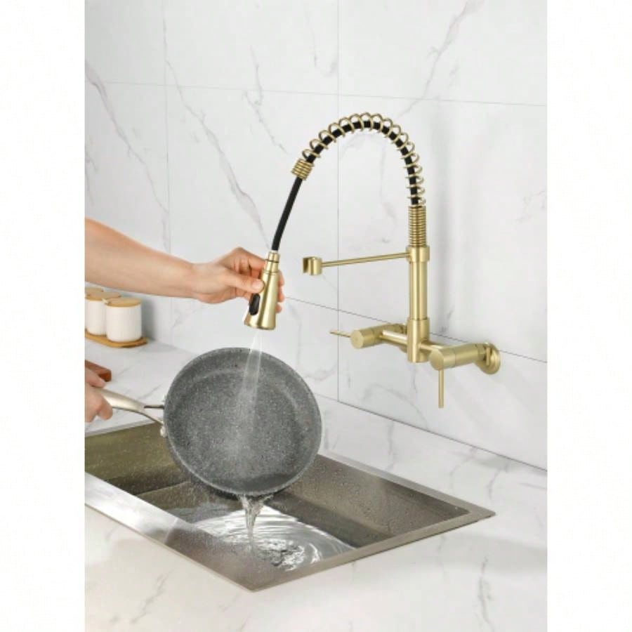 3 Functions Wall Mounted Bridge Kitchen Faucet