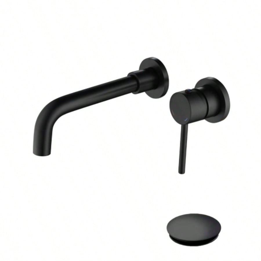 Wall Mounted Bathroom Sink Faucet with - Up Drain No Overflow